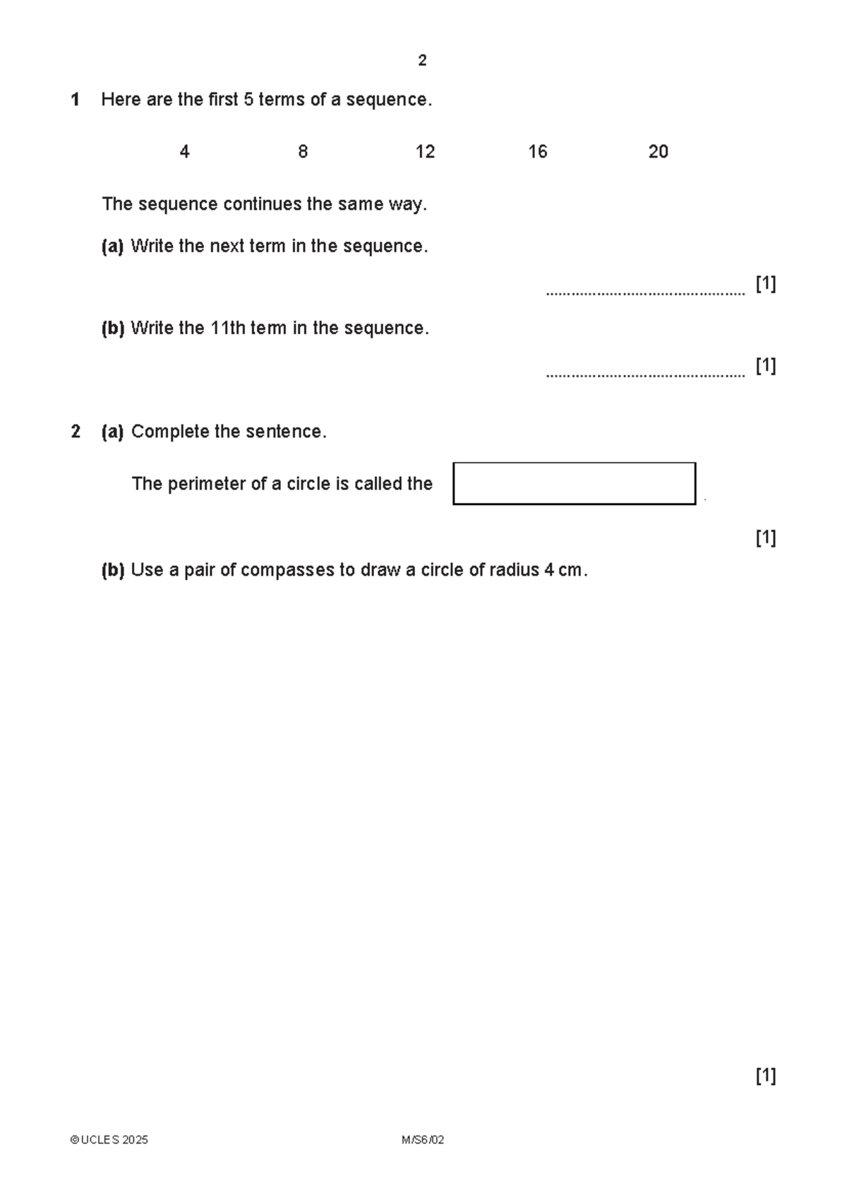 Paper 2 P6 Progress Test: Maths Concepts & Problems 2025 - Studocu