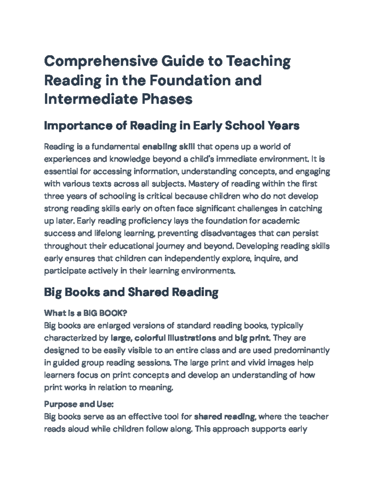 Comprehensive Strategies for Reading Instruction in Early Education ...