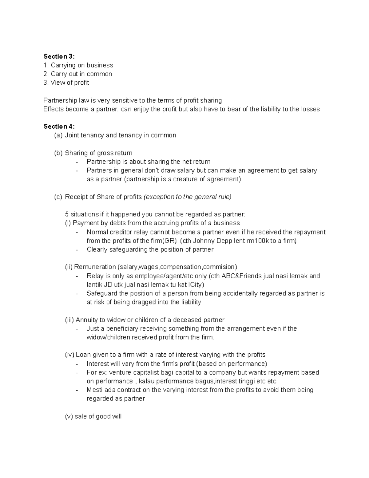 Partnership Law Notes: Key Concepts and Principles - Studocu