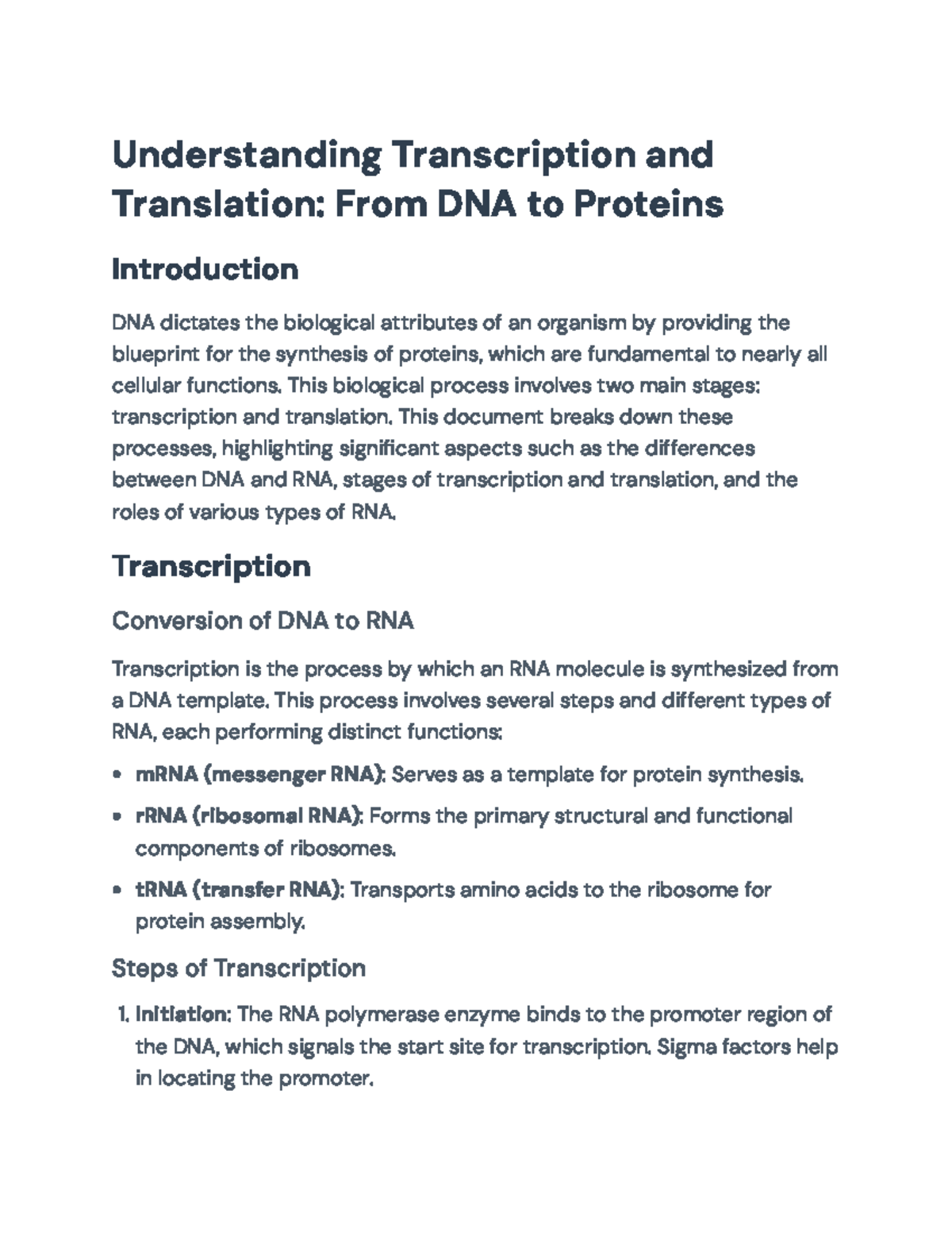 Understanding Transcription & Translation: DNA to Protein Synthesis ...
