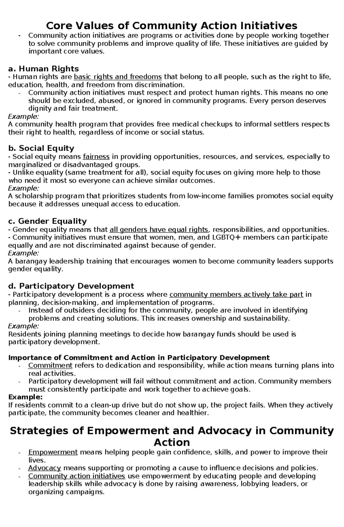 Q4-CESC- Core Values and Principles in Community Action Initiatives ...