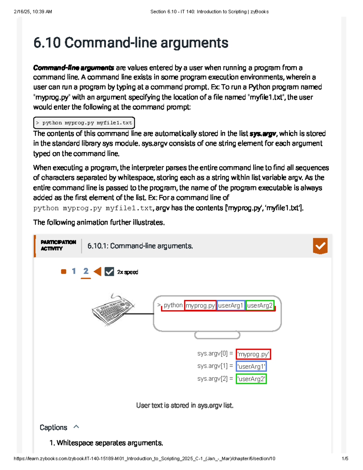 6.10 Command-Line Arguments Practice Assignments - Studocu