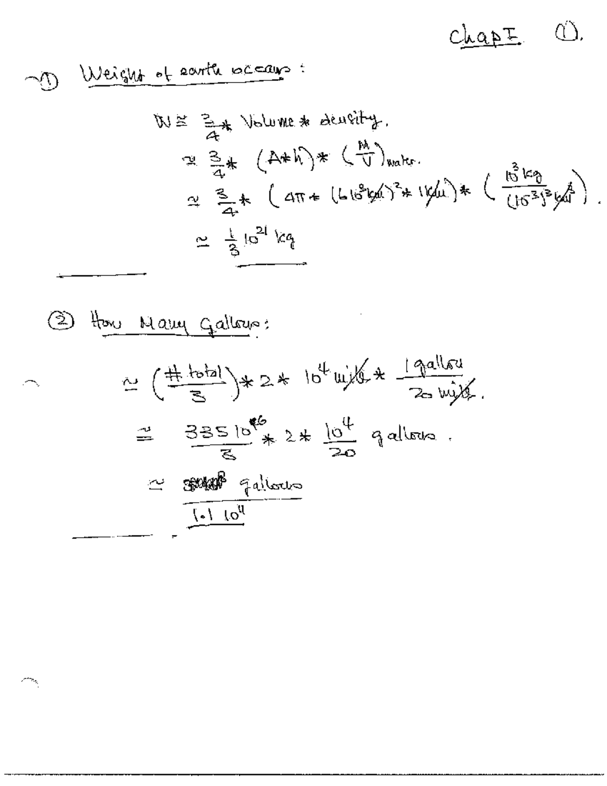 HW1-SOL1-CHAP1 - Solutions to chapter 1 - PHY 131 - chapI 1 Weight of ...