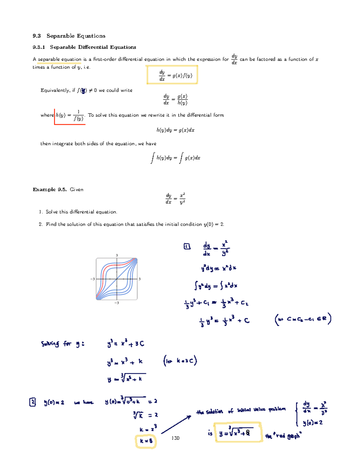 9.3 Class Notes: Solutions to Separable Differential Equations - Studocu