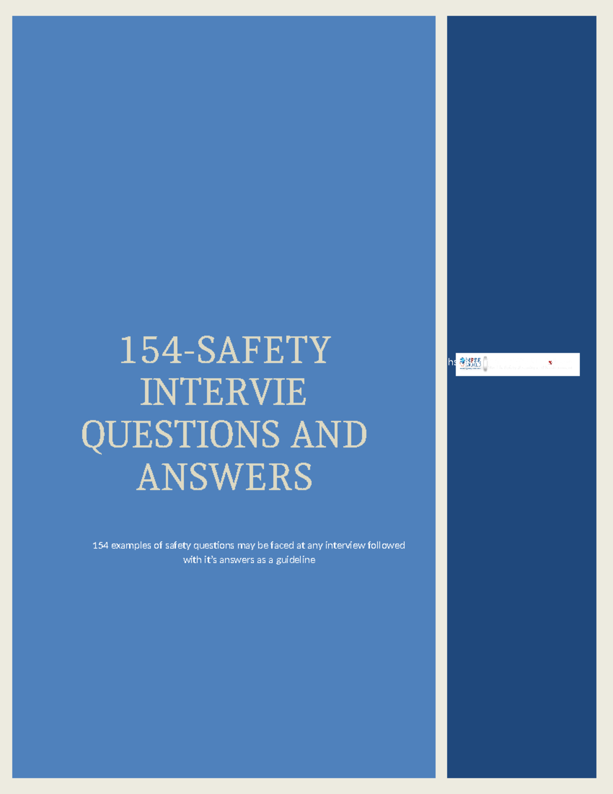 154 Safety Interview Questions: Key Concepts and Answers for HSSE - Studocu