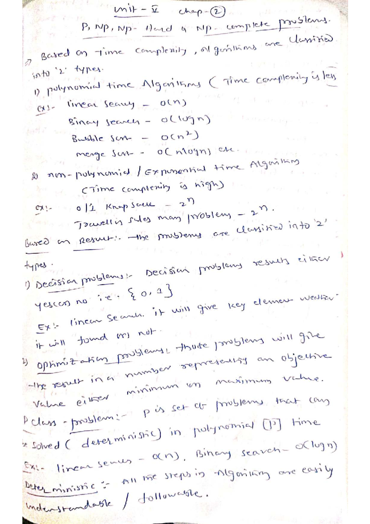 ADA UNIT 5 CHAP-2: P, NP, Hard & NP-Complete Problems Explained - Studocu