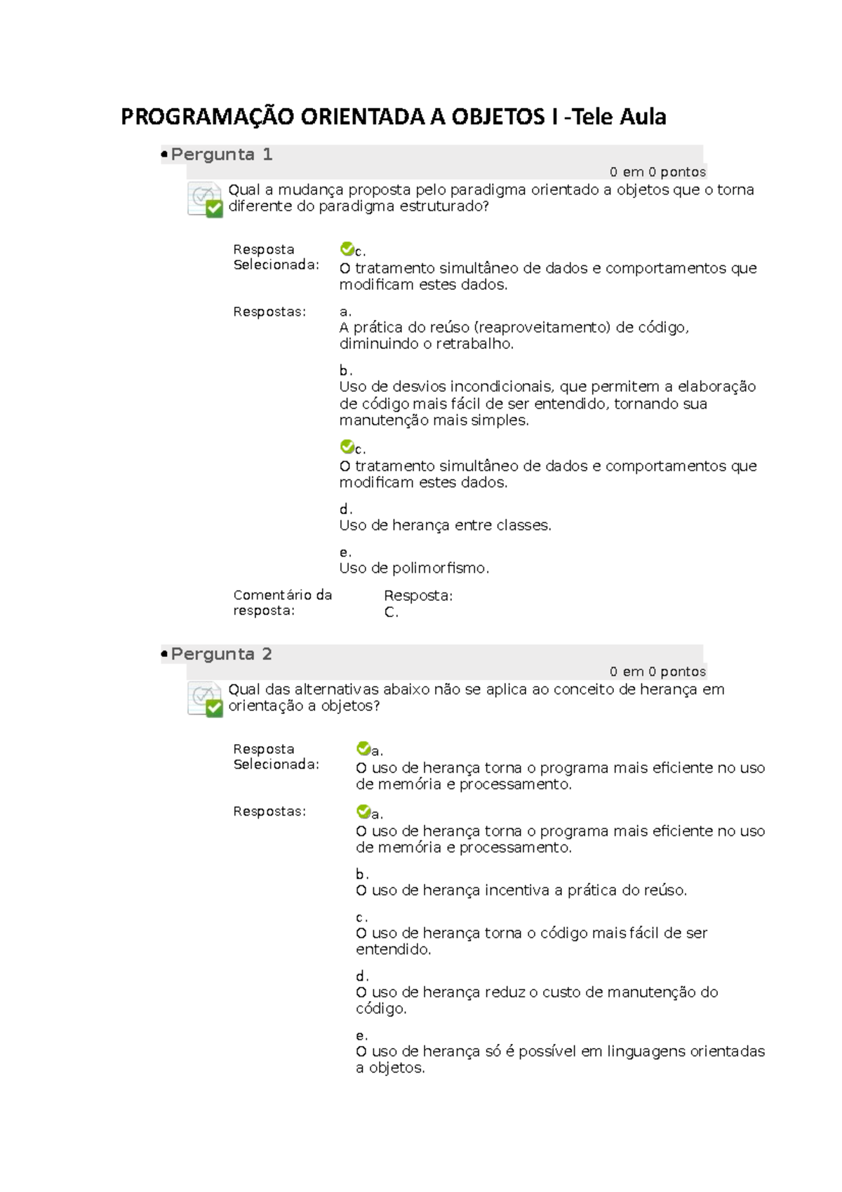 Programação Orientada A Objetos Geral Tele Aula - PROGRAMAÇÃO ORIENTADA ...