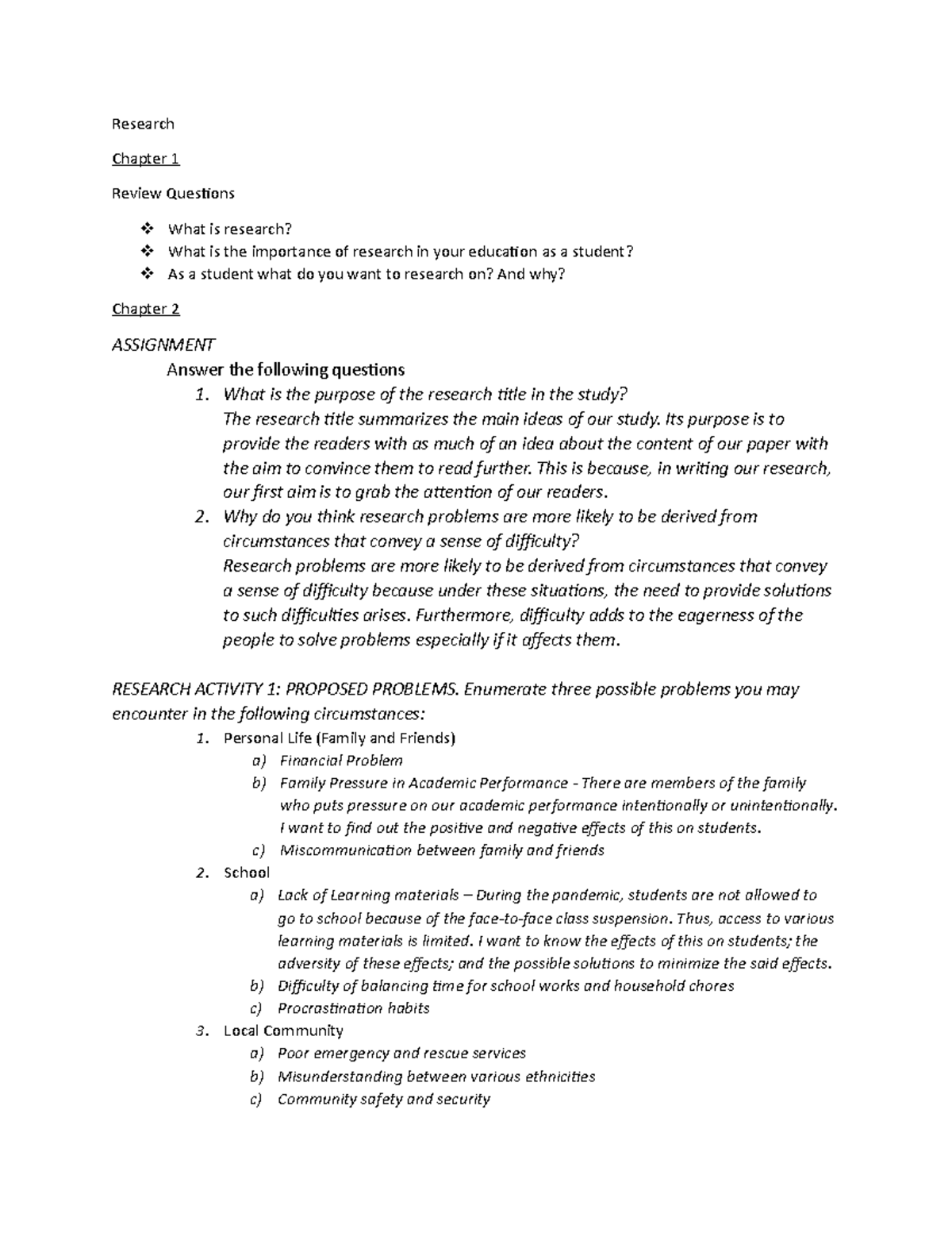 Research Assignment #1: Exploring Challenges and Solutions in Education ...