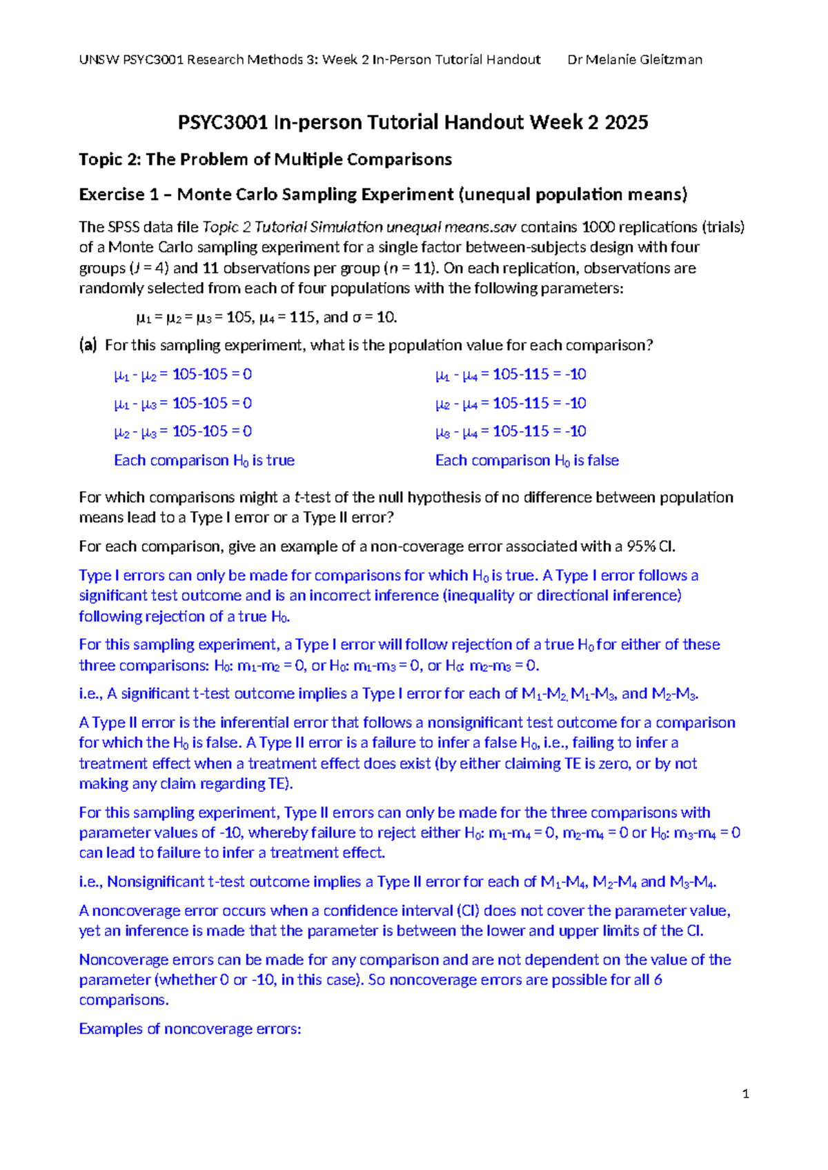 PSYC3001 Week 2 In person Tutorial Handout 2025 - PSYC3001 In-person ...