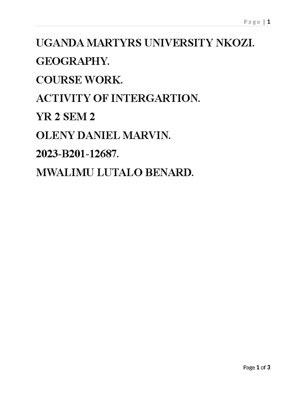 Course Outline: Introduction to Human Growth and Development (HGD 101 ...