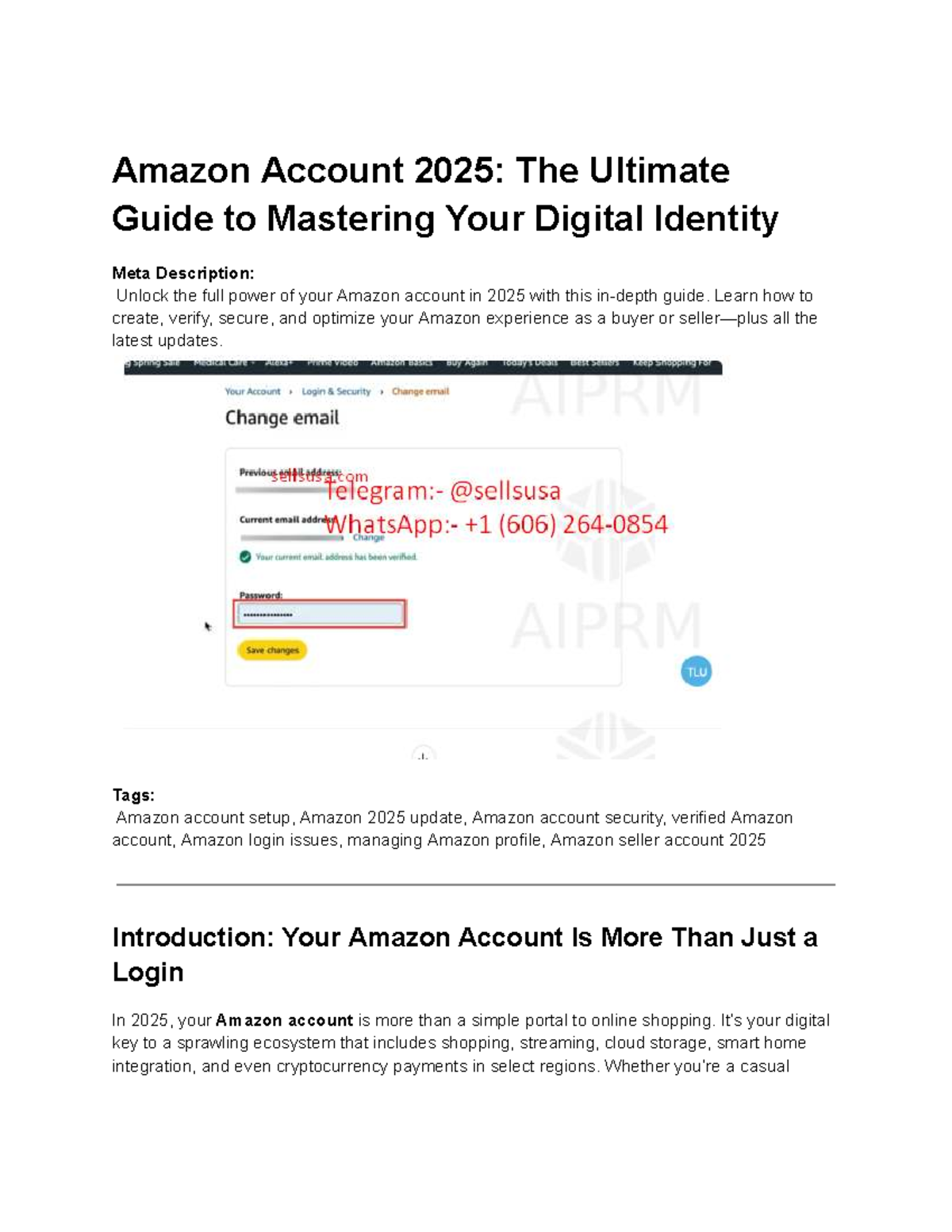 Buy Amazon Account 2025 The Ultimate Guide - Amazon Account 2025: The ...