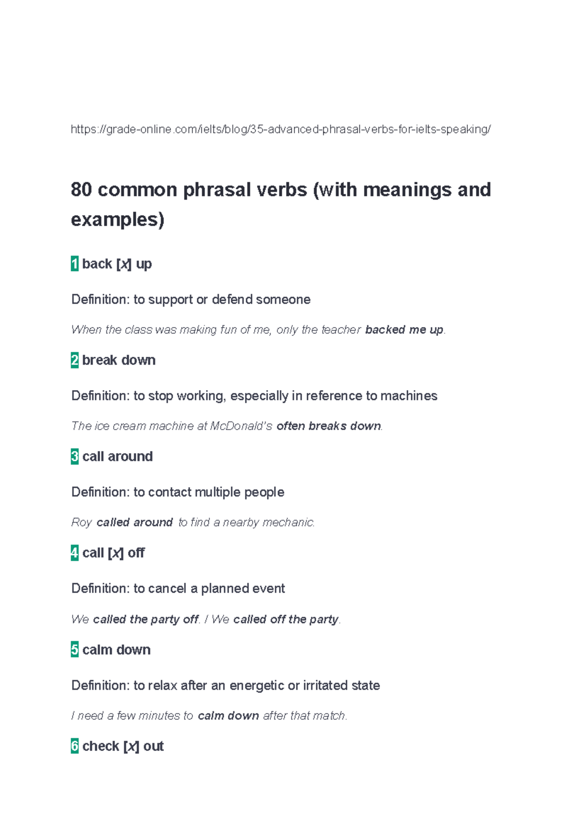 80 Essential Phrasal Verbs for IELTS Speaking - List & Definitions ...