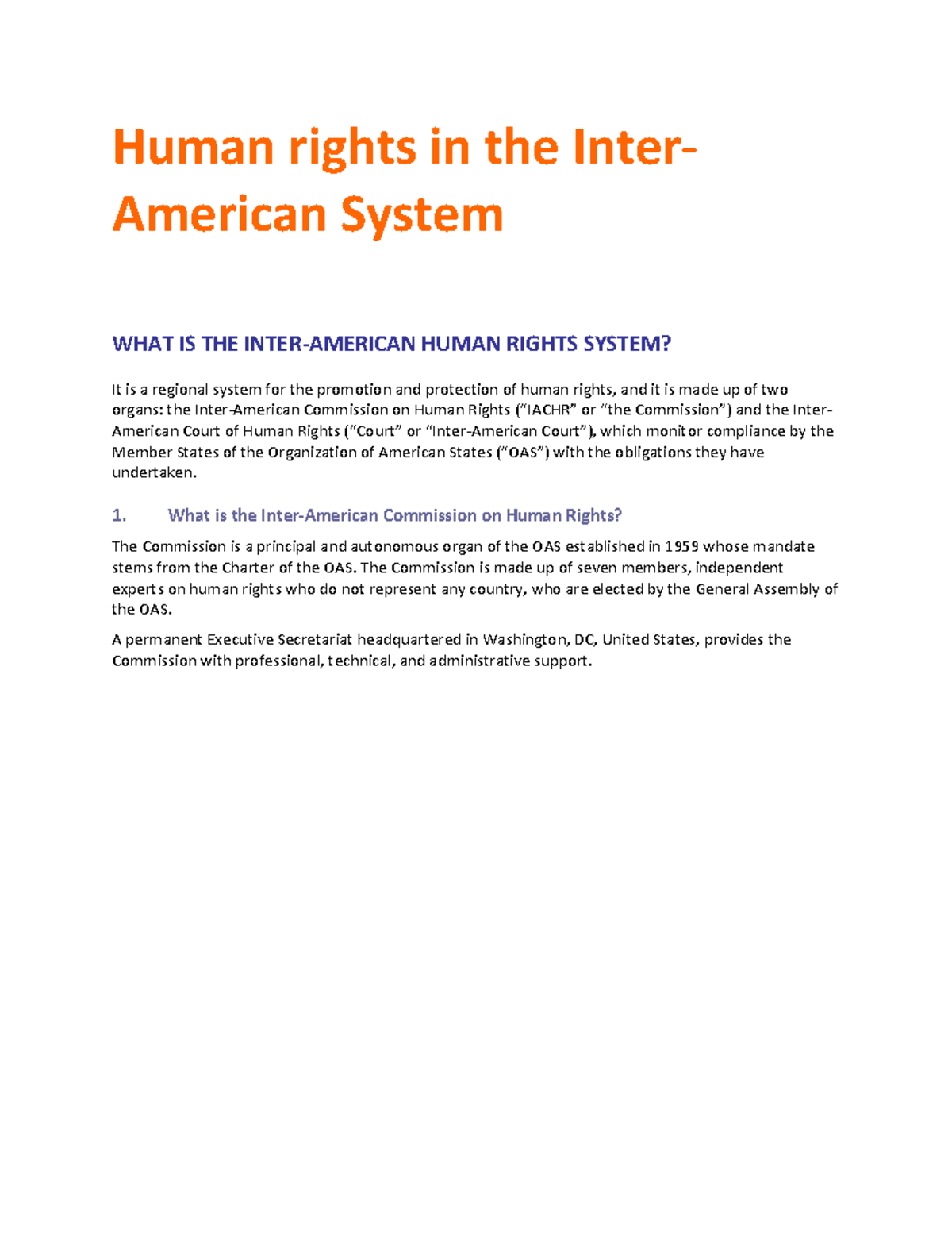 English FAQs - readings - Human rights in the Inter- American System ...