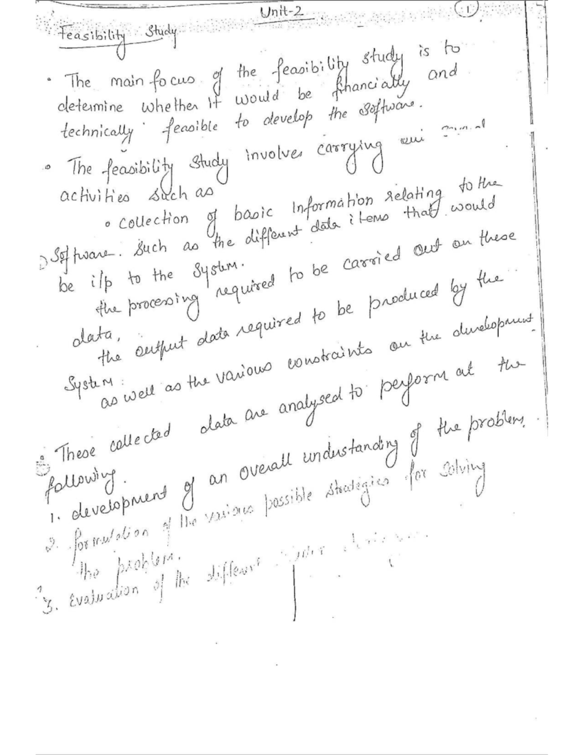 Unit 2 - SE Feasibility Study and Requirement Engineering Notes - Studocu