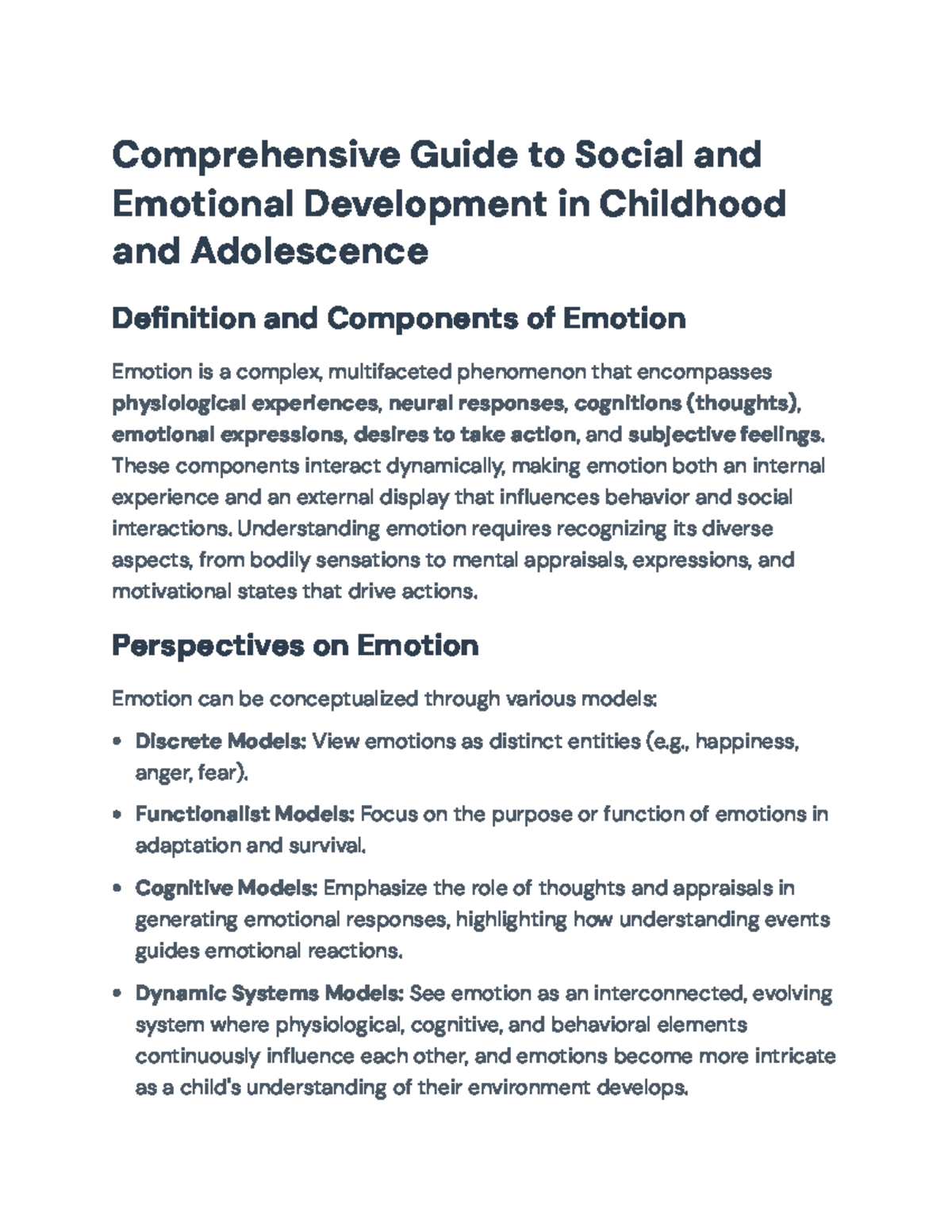 Comprehensive Guide to Social and Emotional Development (PSY 101 Final ...