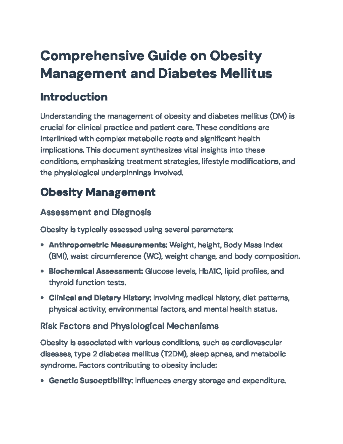 Comprehensive Guide on Obesity Management & Diabetes Mellitus Care ...