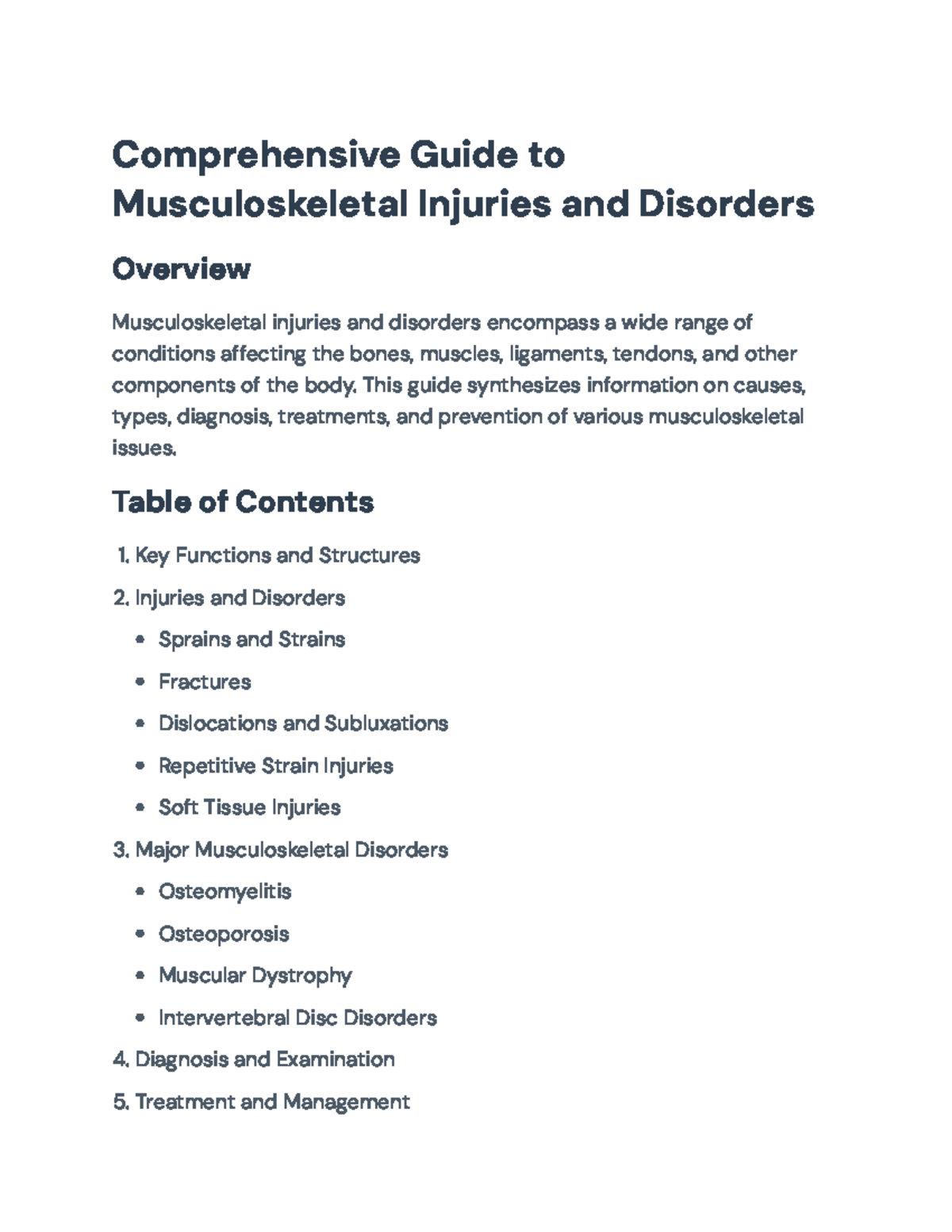 Comprehensive Guide to Musculoskeletal Injuries and Disorders ...