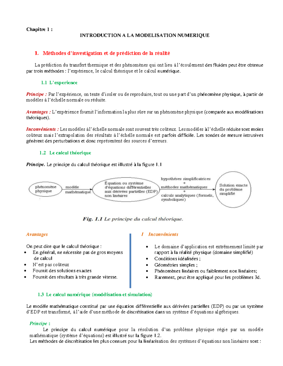 Chapitre 1 : Introduction à la Modélisation Numérique et Méthodes de ...