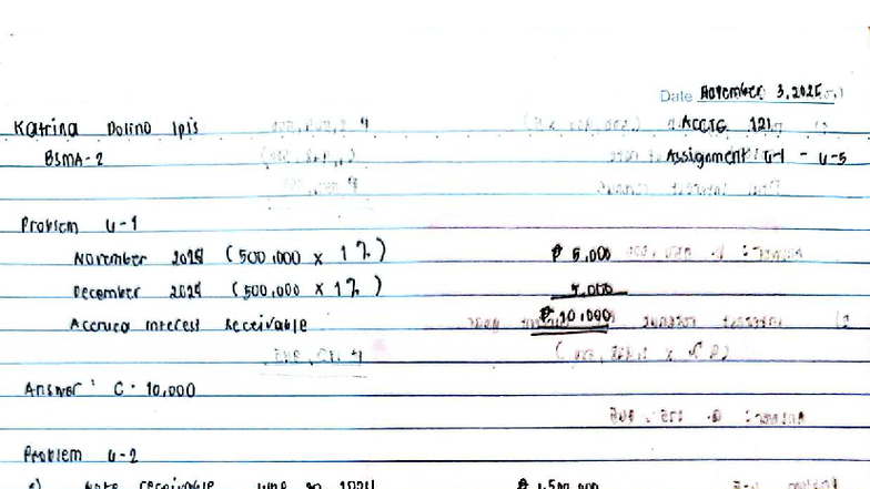 Notes Receivable Analysis for Course Code: O‘Gmr. 51 1‘1 - Studocu
