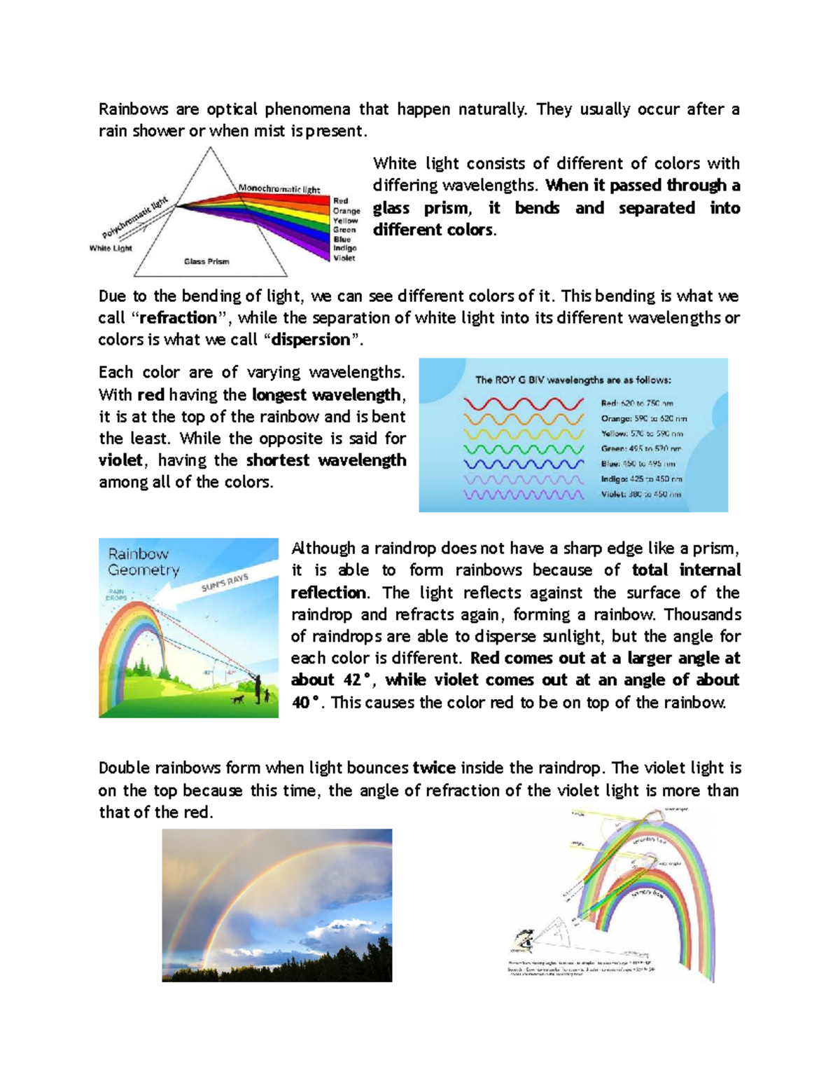 Rainbow Phenomena: Understanding Light and Color - HANDOUT IN RAINBOW ...