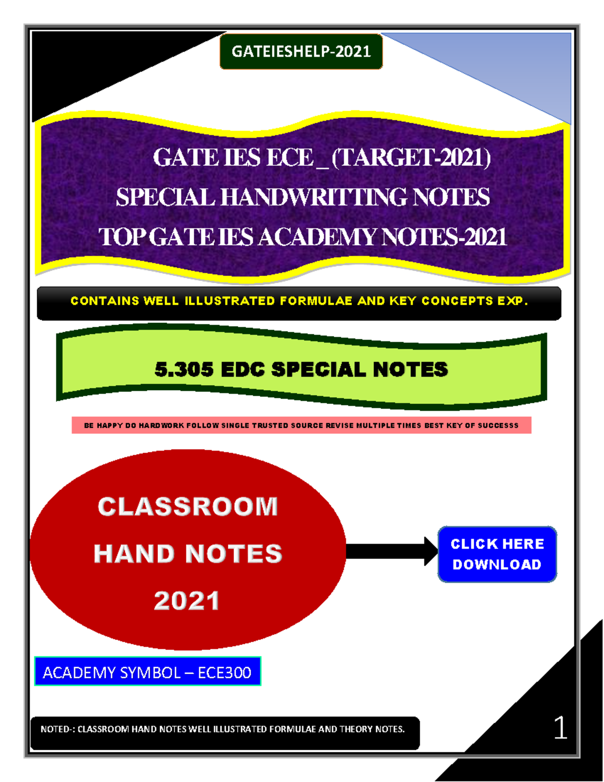 GATE IES ECE Handwriting Notes for Target 2021 - Special Edition - Studocu