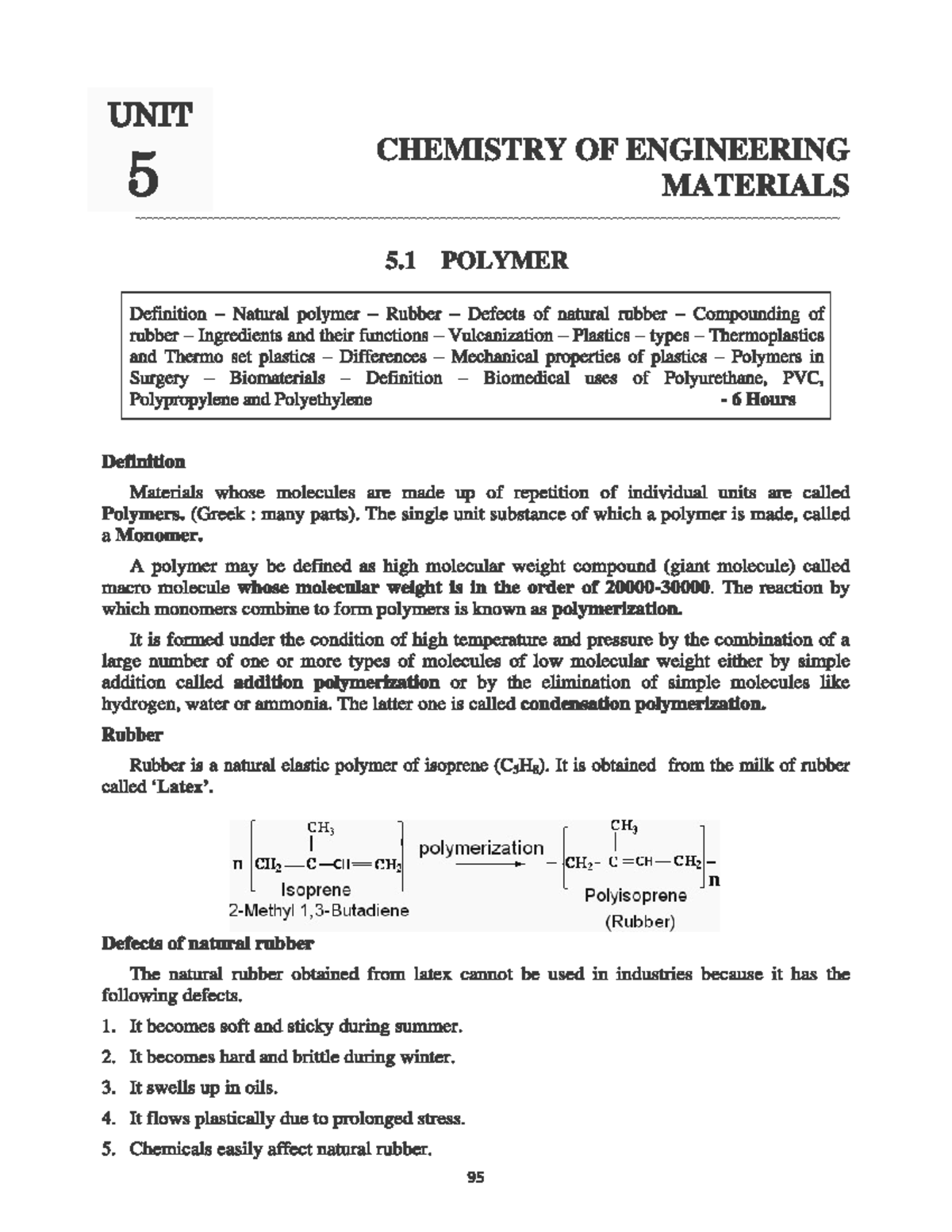 Polymer Chemistry Notes for B.Tech 1st Sem: Materials & Applications ...