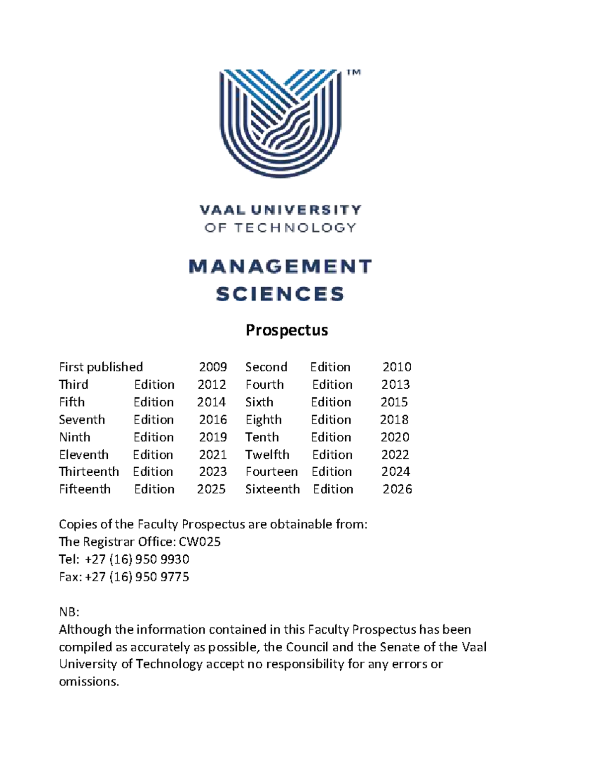 Faculty of Management Sciences Prospectus 2026 - Studocu