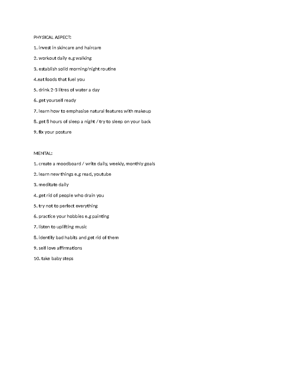 PHYSICAL & MENTAL WELLNESS STEPS: A Comprehensive Guide - Studocu
