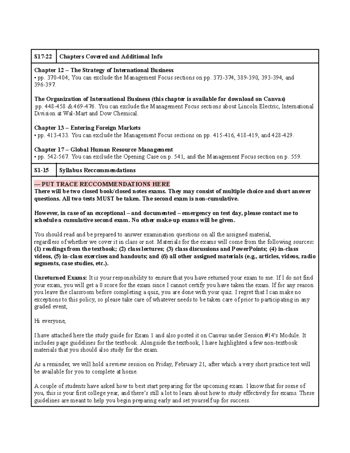 S17-22 Exam 2 Study Guide: Essential Concepts in International Business ...