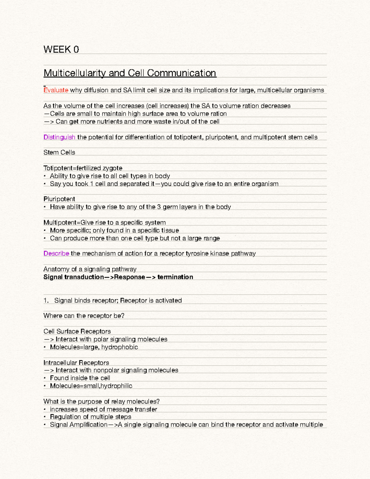 Final Review for Bio 101: Weeks 1-3 Study Guide - Studocu