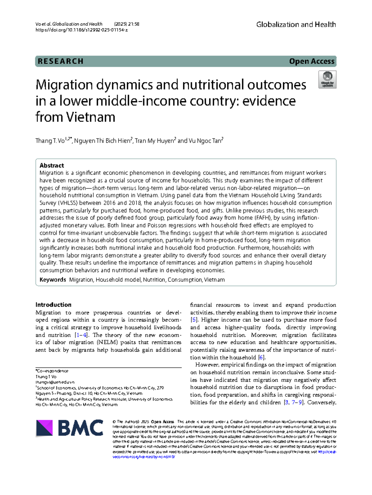 Migration Dynamics and Nutritional Outcomes in Vietnam (ECO 2025) - Studocu