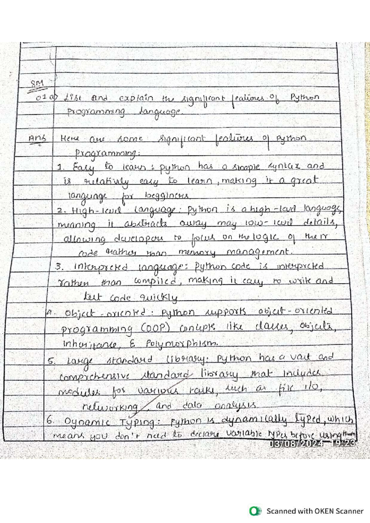 Python Programming Language Features and Functions - Model Paper 1 ...