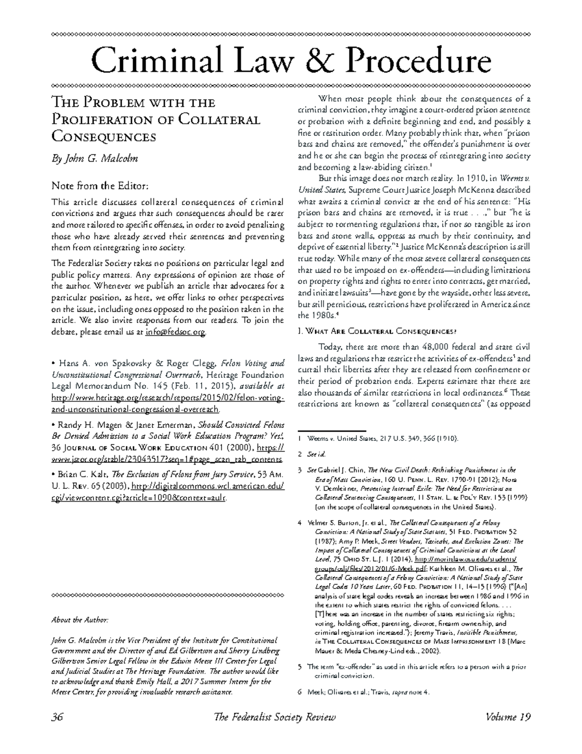 The Problems and Consequences of Collateral Punishment in Criminal Law ...