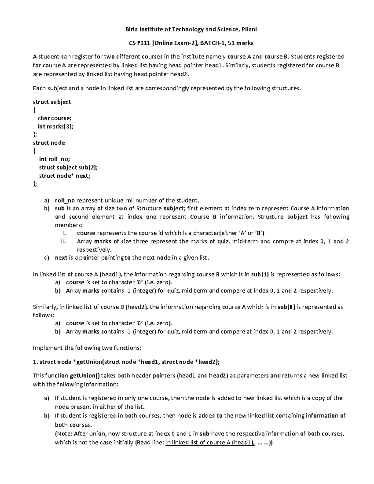 CS F111 Computer Programming Handout - FIRST SEMESTER 202 2 -202 3 ...