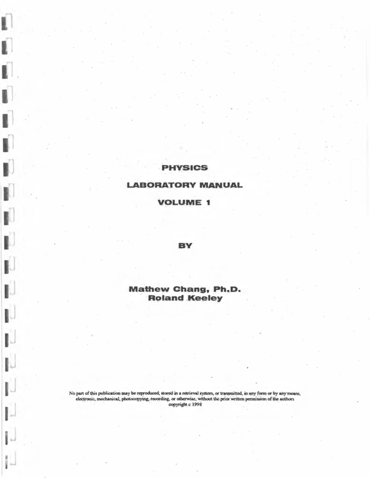 PHYS Lab Manual 1: Experiments on Measurement, Errors, and Data ...