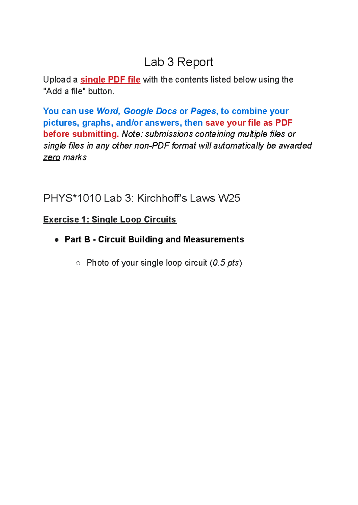Lab 3 Report - Lab 3 - Lab 3 Report Upload a single PDF file with the ...