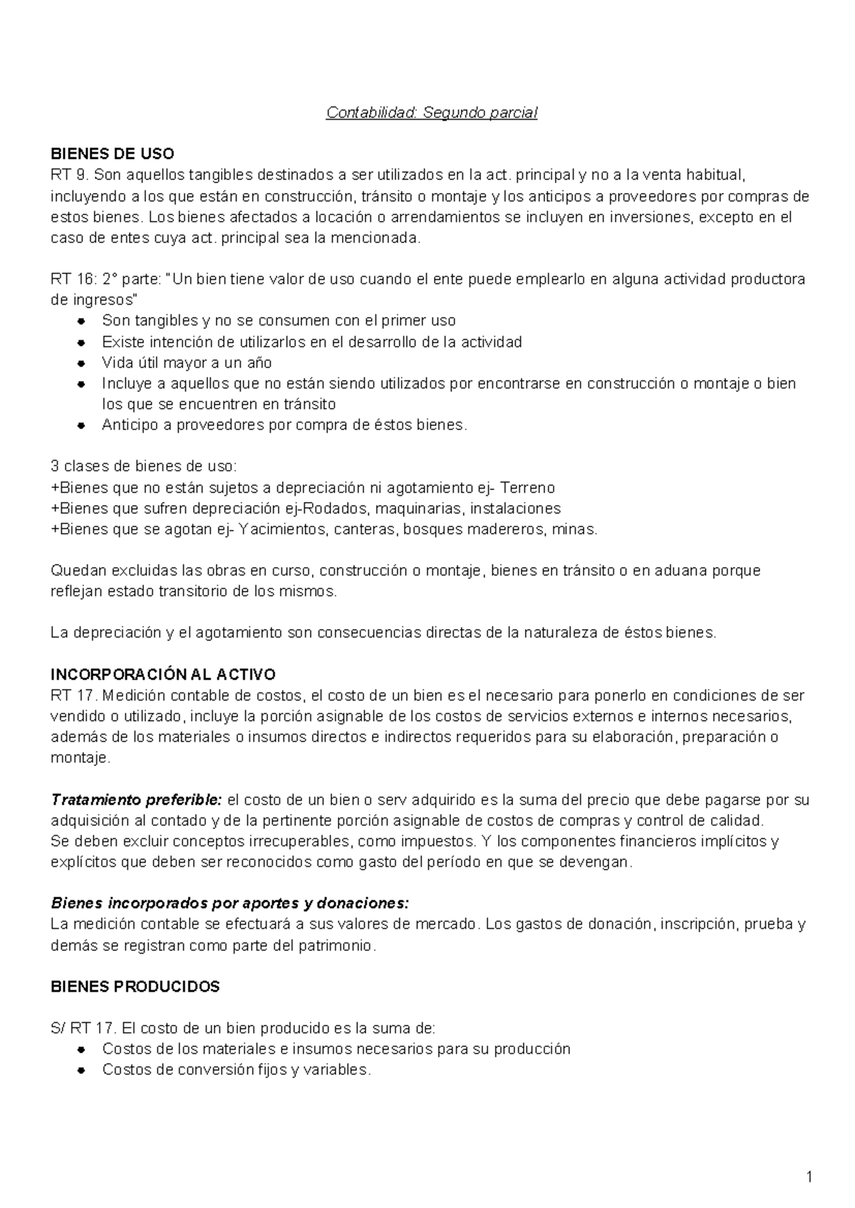 Contabilidad: Segundo Parcial sobre Bienes de Uso y Depreciación - Studocu