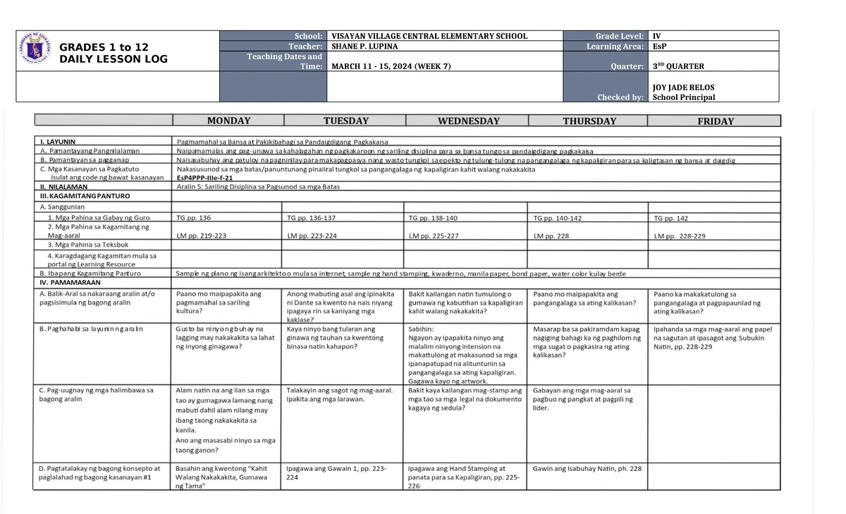 Explicit Teaching Lesson Plan Template - Semi- Detailed Lesson Plan ...