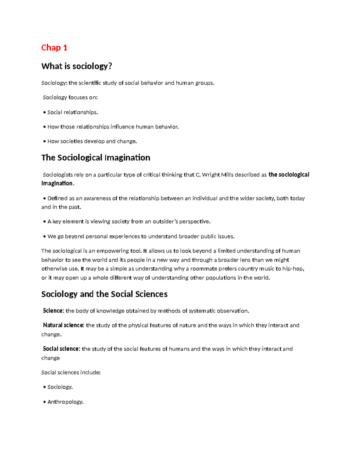 Sociol 101: Chapter 1 - Understanding Sociology and Social Behavior ...