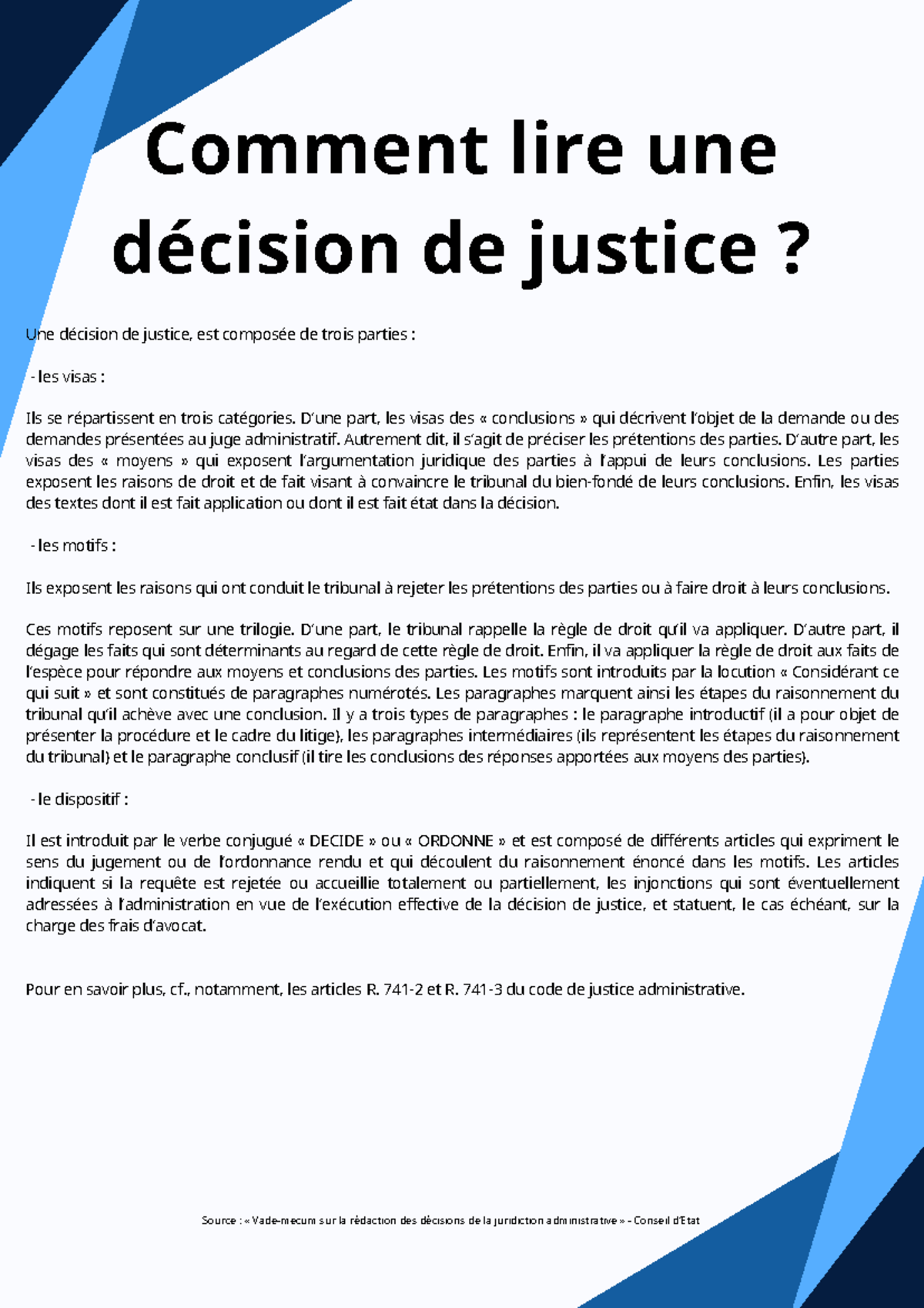 Lecture d'une Décision de Justice : Guide Complet - Studocu