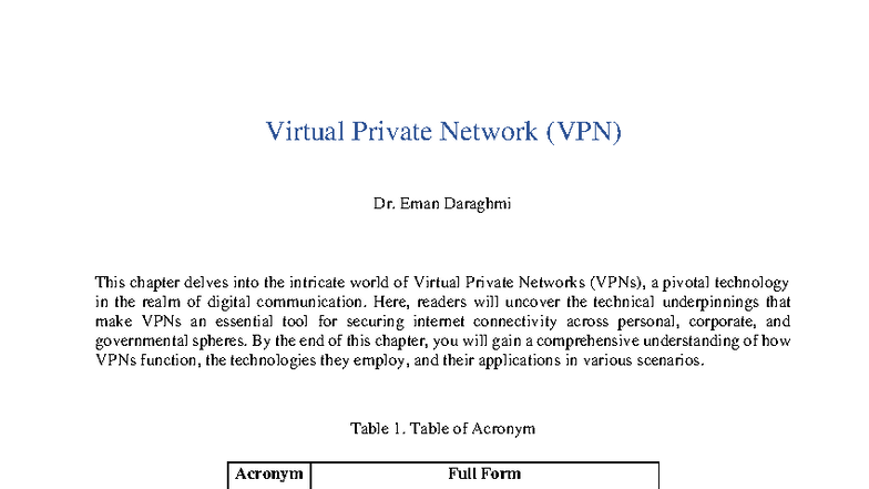 VPN Technology Overview: Understanding Virtual Private Networks (VPN ...