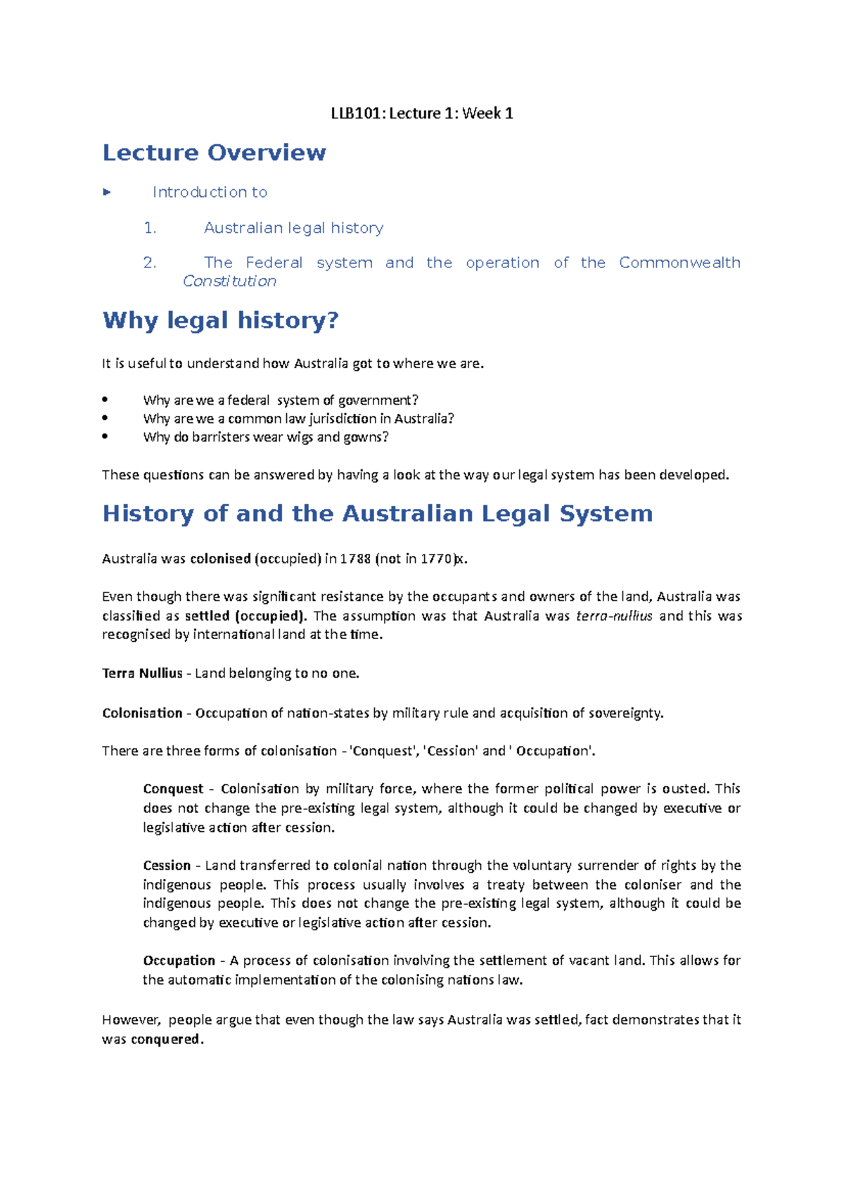 LLB101: Comprehensive Lecture Notes on Intro to Law Concepts - Studocu