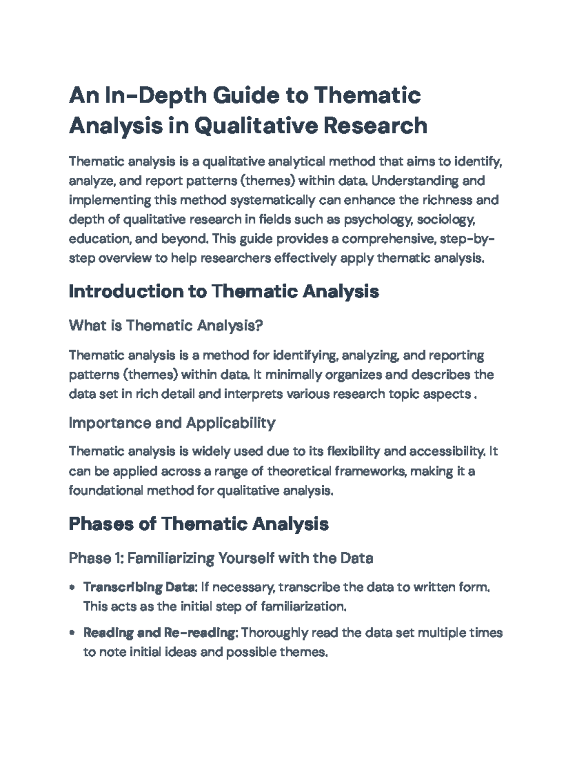 Comprehensive Overview of Thematic Analysis in Qualitative Research ...