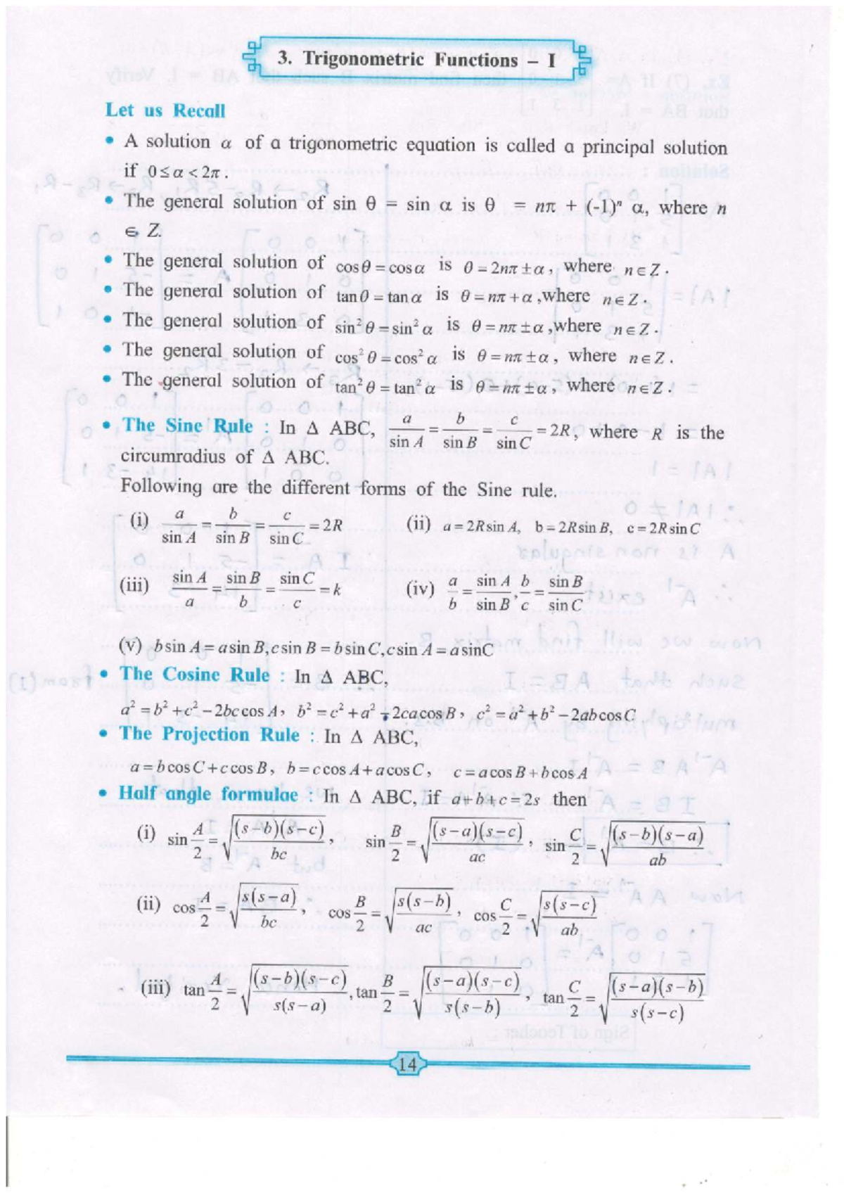 3. Trigonometric Functions I - General Solutions and Rules - Studocu