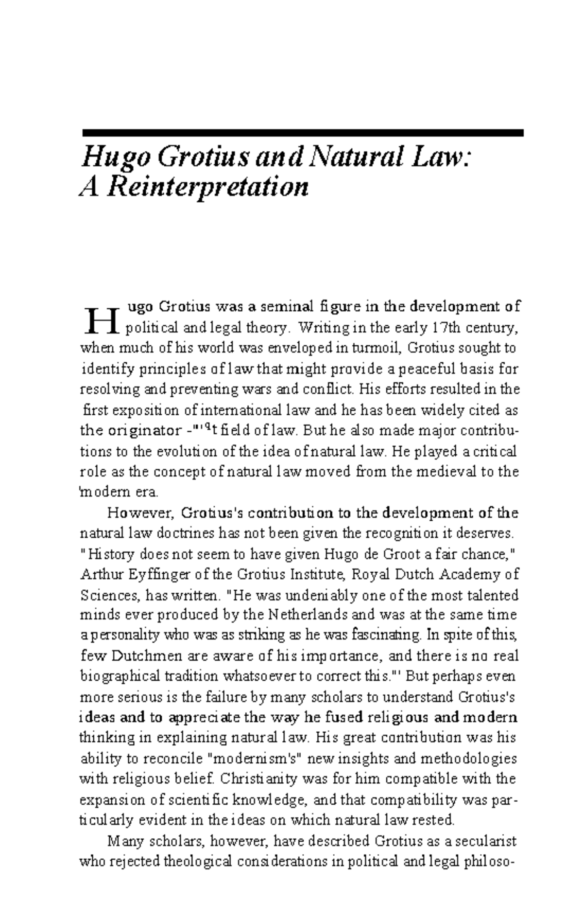 Hugo Grotius on Natural Law: A Comprehensive Analysis of His Ideas ...