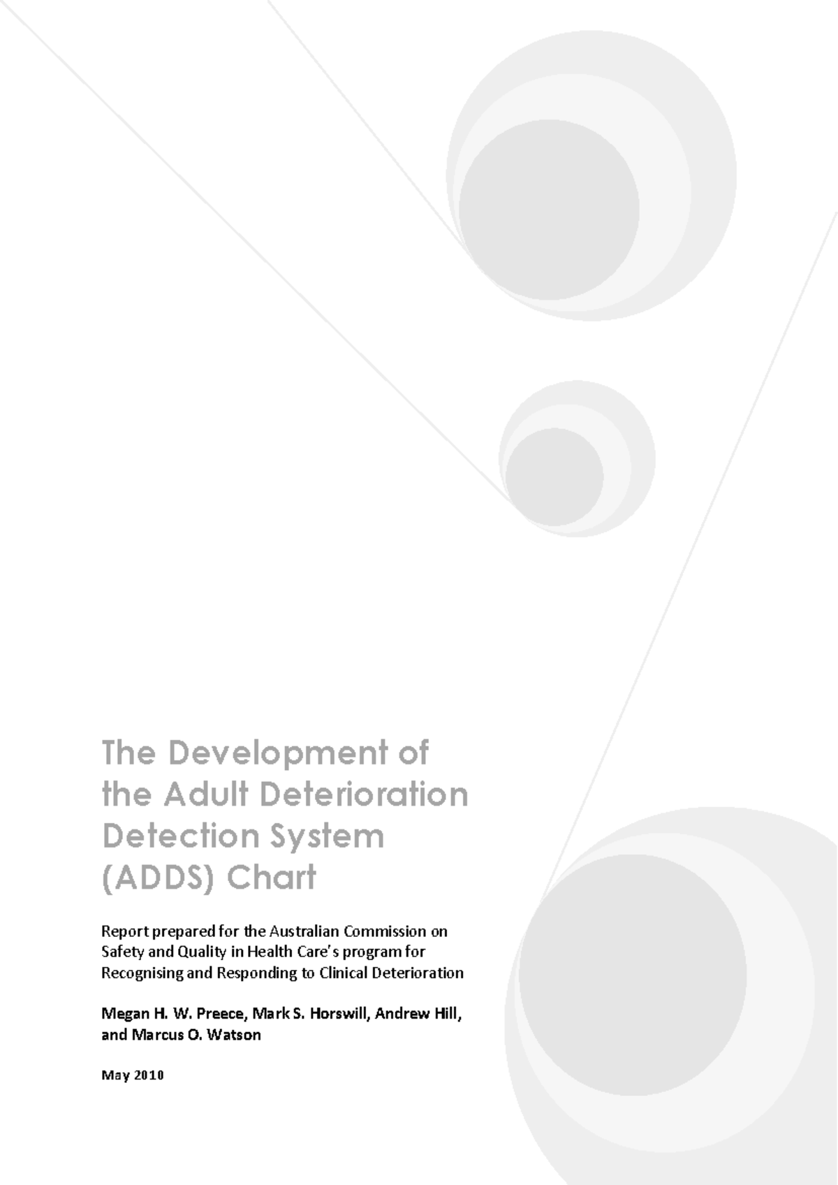 Development of the adult deterioration detection system (ADDS) chart ...