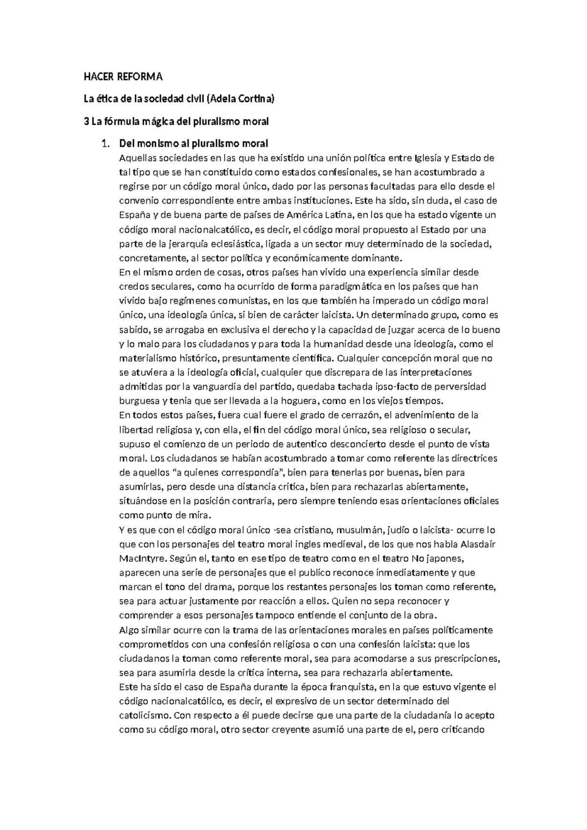 Ética y Pluralismo Moral: Reflexiones sobre la Sociedad Civil - Document Preview
