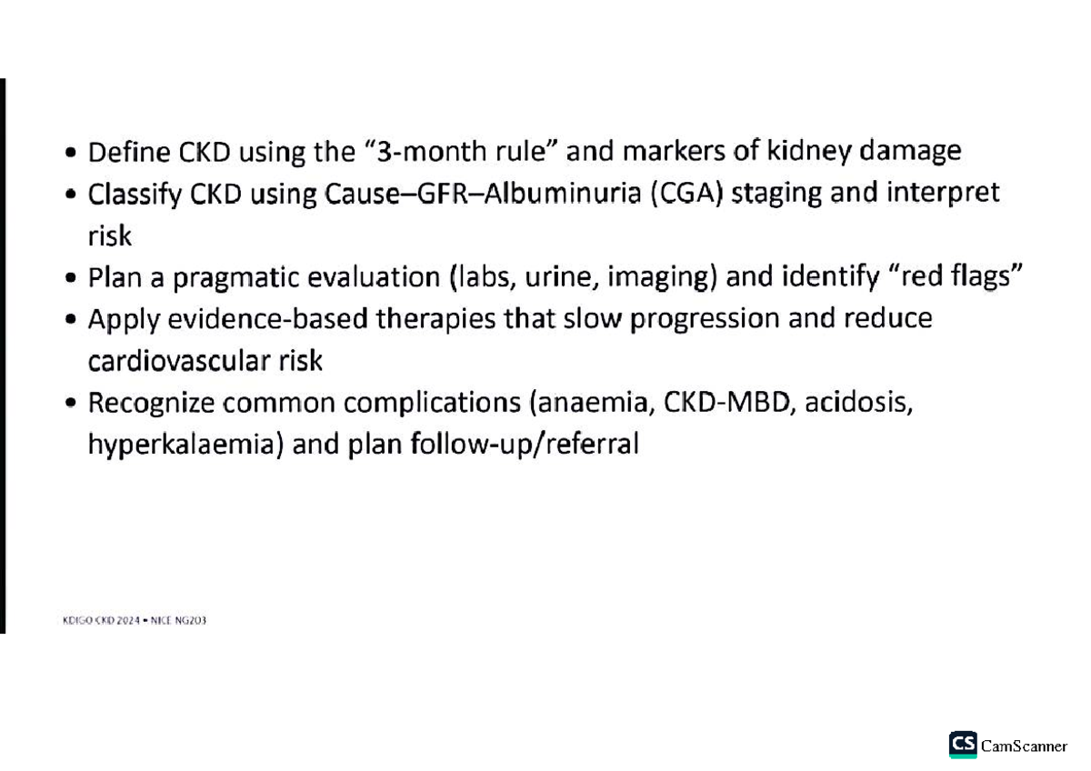 CKD MM - Lecture Notes: Diagnosis, Staging, and Management Strategies ...