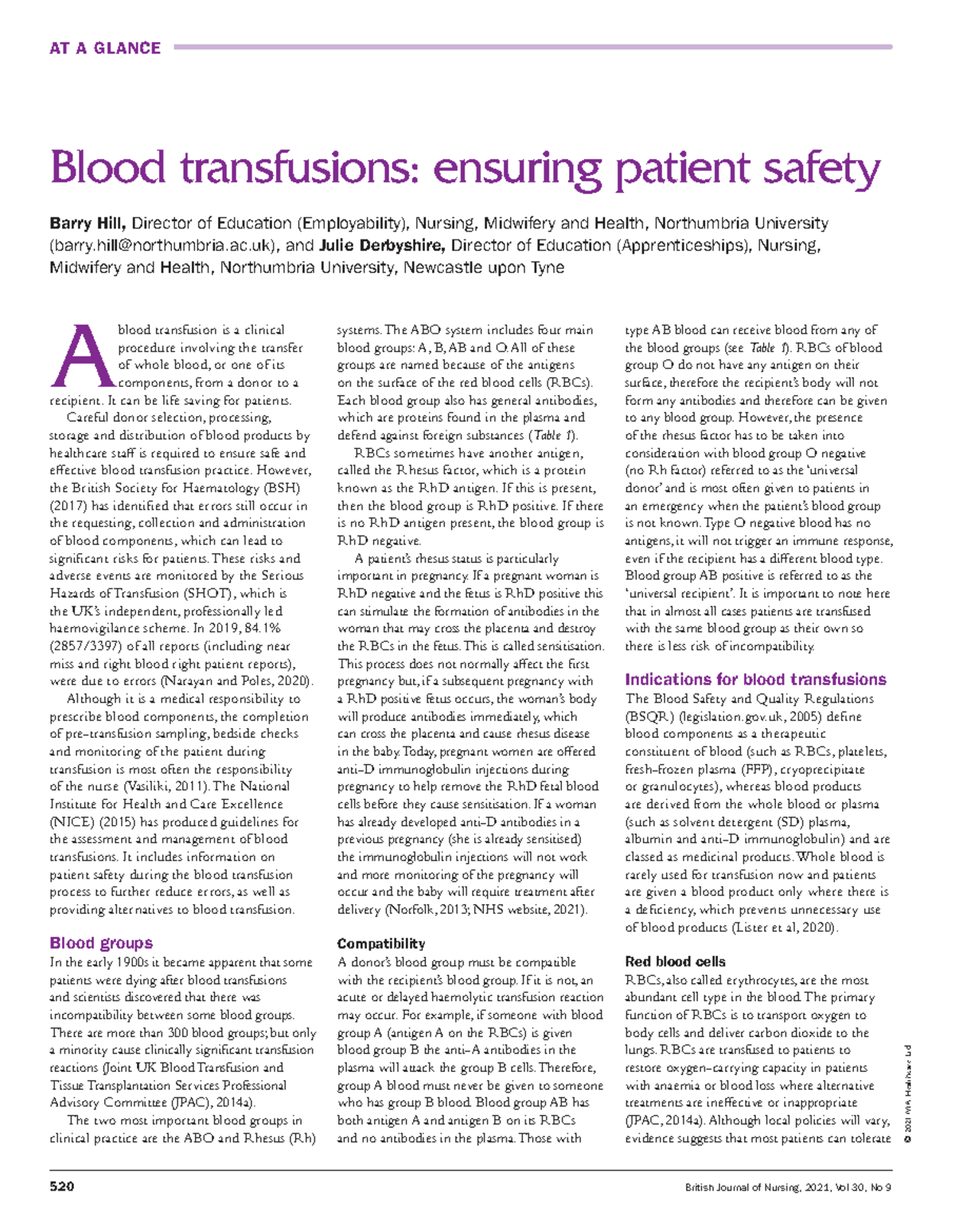 Blood Transfusions: Patient Safety Guidelines and Protocols (Nursing ...