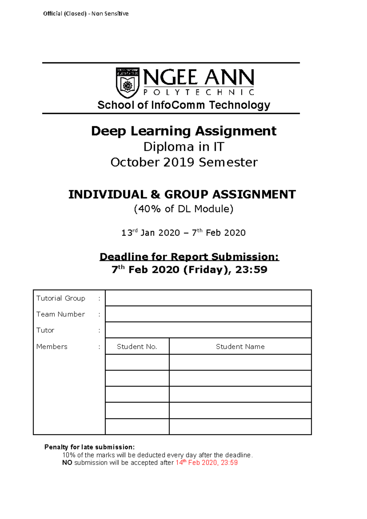 Deep Learning Assignment - Diploma in IT (Oct 2019) - Studocu